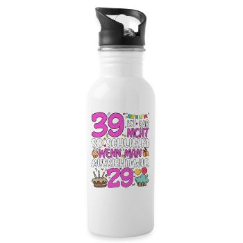 39 isn't so bad - Water bottle with straw - white - Right