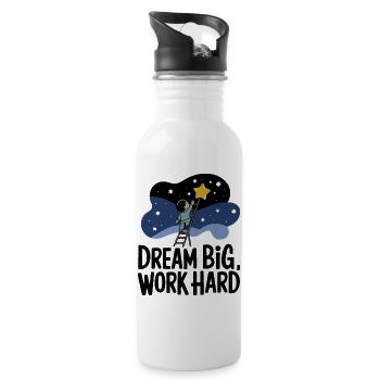 Dream Big, Work Hard Star Seeker - Water bottle with straw - white - Right