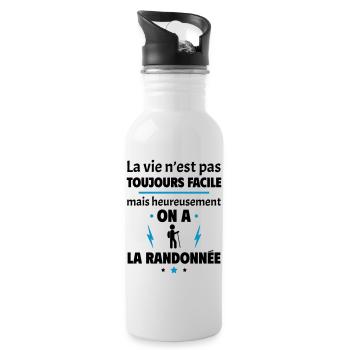 La vie n'est pas toujours facile, randonnée - Gourde avec paille intégrée - blanc - Droite