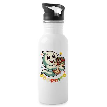 Booorrito Ghost for Burrito Fans - Water bottle with straw - white - Right
