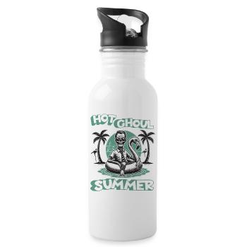 Heiße Ghoul Sommer Vibes Für Dich - Trinkflasche mit integriertem Trinkhalm - Weiß - Rechts