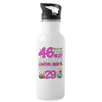 46 isn't so bad - Water bottle with straw - white - Right