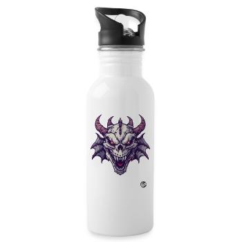 The horror of the skull dragon - Water bottle with straw - white - Right