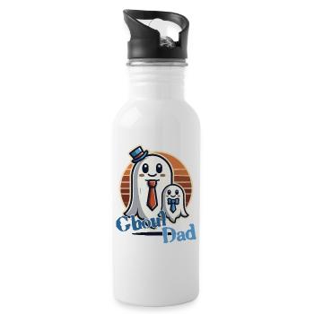 Ghoul Dad Funny Ghost Motif - Water bottle with straw - white - Right
