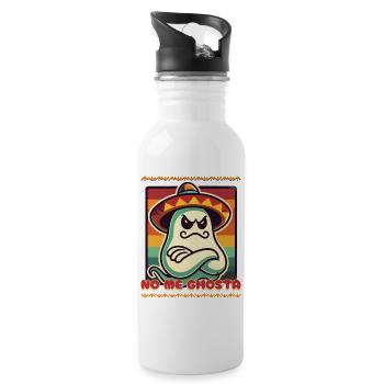 Funny Mexican Ghost No Me Ghosta - Water bottle with straw - white - Right