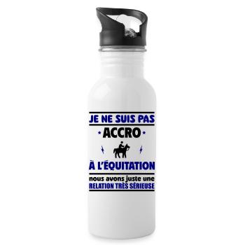 Je ne suis pas accro à l équitation - Gourde avec paille intégrée - blanc - Droite