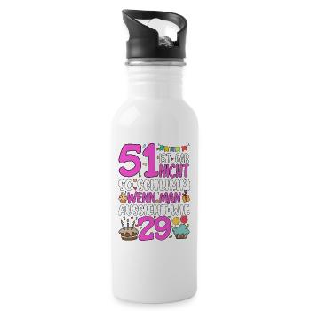 51 isn't so bad - Water bottle with straw - white - Right