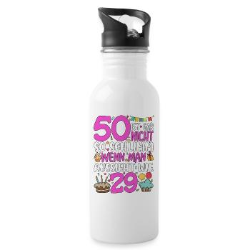 50 isn't so bad - Water bottle with straw - white - Right