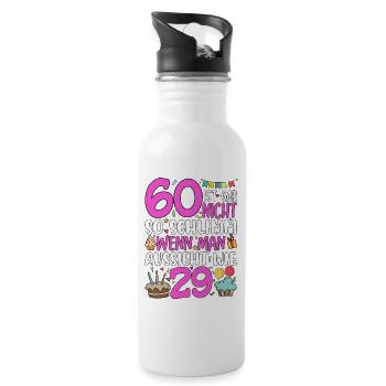 60 is not so bad - Water bottle with straw - white - Right