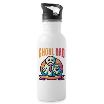 Ghoul Dad Spooky Father Child Motif - Water bottle with straw - white - Right