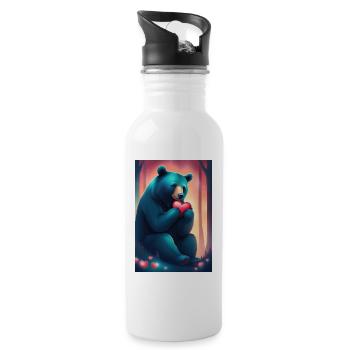 Mommy bear - Water bottle with straw - white - Right