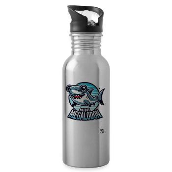 Petit requin mégalodon mignon - Gourde avec paille intégrée - argent clair - Droite