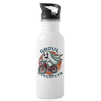 Ghoul Cyclopath Fahrrad Halloween Spaß - Trinkflasche mit integriertem Trinkhalm - Weiß - Rechts