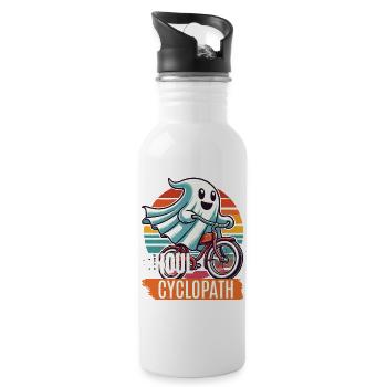 Bicycle riding ghost friend - Water bottle with straw - white - Right