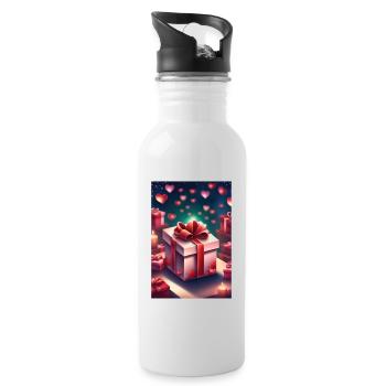 Gift full of love - Water bottle with straw - white - Right