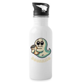 Ghost with Boorrito for Burrito Fans - Water bottle with straw - white - Right