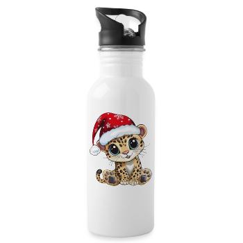 Léopard Noël Mignon Noël mignon - Gourde avec paille intégrée - blanc - Droite