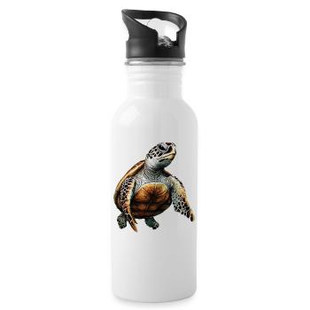 Tortue Reptile Lover Tortues mignonnes - Gourde avec paille intégrée - blanc - Droite
