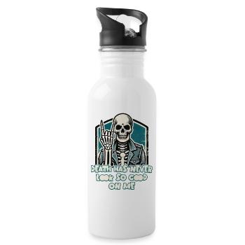 Tod War Noch Nie So Stylisch - Trinkflasche mit integriertem Trinkhalm - Weiß - Rechts
