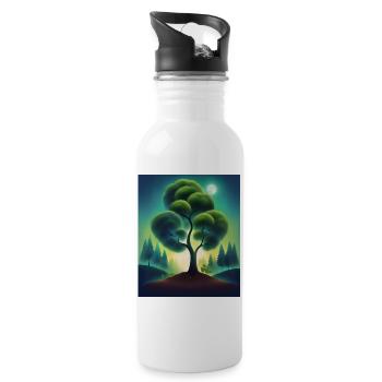 Plant trees and save the planet - Water bottle with straw - white - Right
