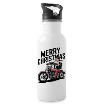 Merry Christmas - Water bottle with straw - white - Right