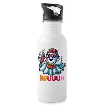 Ghost with Broth Attitude for Cool Ghosts - Water bottle with straw - white - Right