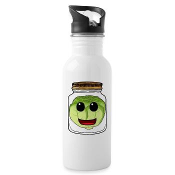 Cabbage Cabbage Mason Jar Cook Chefs Kitchen - Water bottle with straw - white - Right