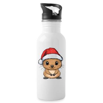 Quokka Noël Doux Mignon Noël Noël - Gourde avec paille intégrée - blanc - Droite