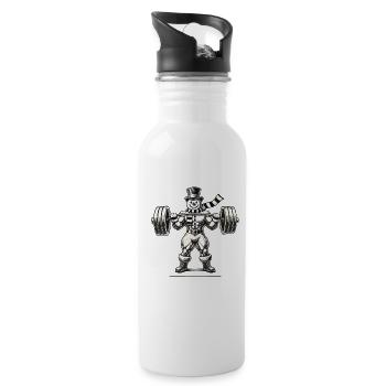 Bonhomme de neige fort avec haltérophilie - Gourde avec paille intégrée - blanc - Droite