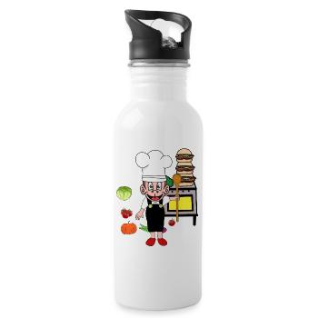 Monkey Kitchen Cook Cooks Cooks Culinary Arts - Water bottle with straw - white - Right