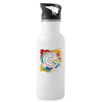 Dartboard Graffiti - Water bottle with straw - white - Right