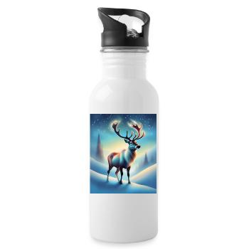 Magical winter night - Water bottle with straw - white - Right