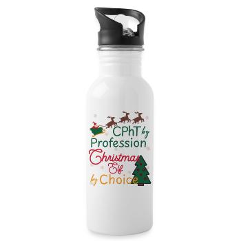 CPhT Weihnachten Xmas Elf certified Pharmacy tech - Trinkflasche mit integriertem Trinkhalm - Weiß - Rechts