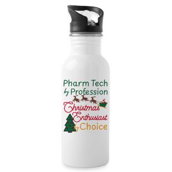 Technicien en pharmacie Noël Noël - Gourde avec paille intégrée - blanc - Droite
