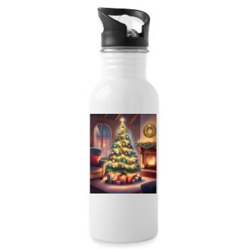 Noël à la maison - Gourde avec paille intégrée - blanc - Droite