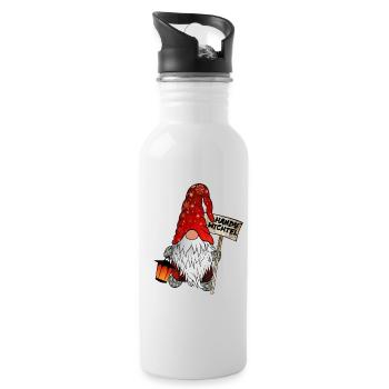Handy Wichtel – Der Smartphone Weihnachtsgnom - Trinkflasche mit integriertem Trinkhalm - Weiß - Rechts