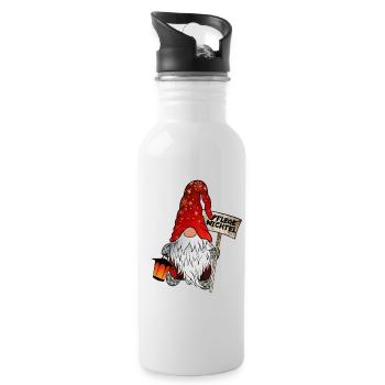 Gnome de Noël de soin - Gourde avec paille intégrée - blanc - Droite