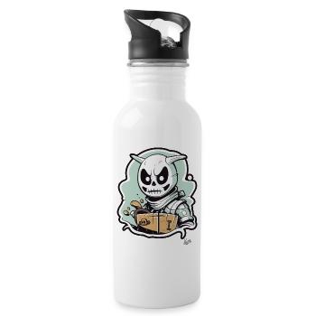 Voleur de lapin squelette - Gourde avec paille intégrée - blanc - Droite