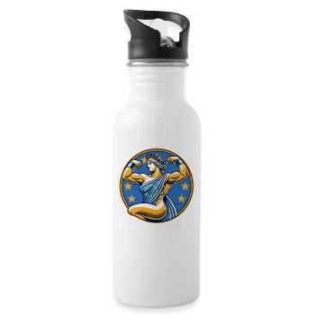 Strong and Beautiful Europe - Water bottle with straw - white - Right
