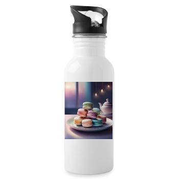 A pile of french macarons - Water bottle with straw - white - Right