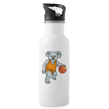 Koala Basketball Player Basketball - Water bottle with straw - white - Right