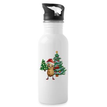 Noël Père Noël Cacahuète Père Noël Enfant Noël - Gourde avec paille intégrée - blanc - Droite