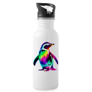 Penguin - Water bottle with straw - white - Right