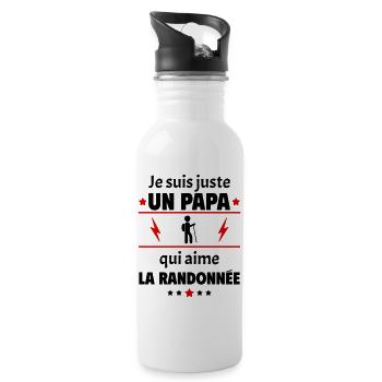 Juste un papa qui aime la randonnée,randonneur - Gourde avec paille intégrée - blanc - Droite