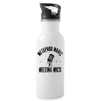 Poetry Slam Metaphor Magic Slam Poetry - Water bottle with straw - white - Right