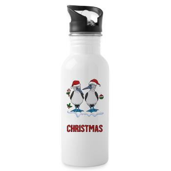 Galapagos Christmas - Water bottle with straw - white - Right