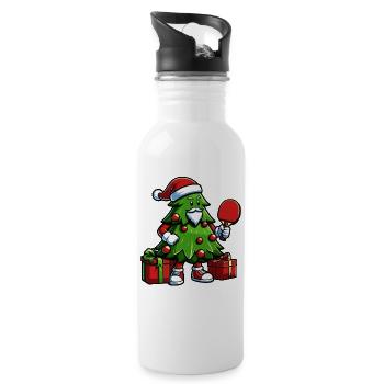 Table Tennis Christmas Tree Costume Christmas Tree - Water bottle with straw - white - Right
