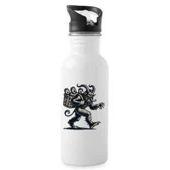 Unartige Kinder Krampus Weihnachtliche Folklore - Trinkflasche mit integriertem Trinkhalm - Weiß - Rechts