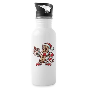 Zimt Und Heiße Schokolade Weihnachtlicher Spaß - Trinkflasche mit integriertem Trinkhalm - Weiß - Rechts