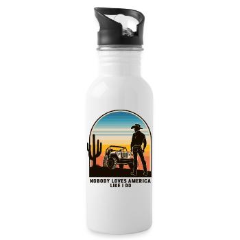 Cowboy - Water bottle with straw - white - Right
